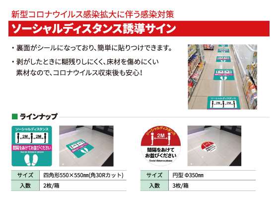 ソーシャルディスタンス誘導サイン